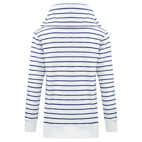 Blue-White Stripes DAMEN Turtleneck Sweatshirt